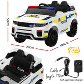 Rigo Kids Ride On Car Electric Patrol Police Toy Cars Remote Control 12V White